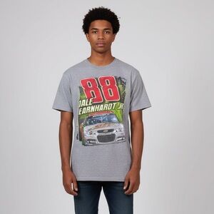 Vtg NASCAR Dale Earnhardt Jr 88 Mountain Dew Grey Graphic Tee Shirt Men's Large